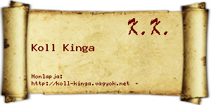 Koll Kinga névjegykártya